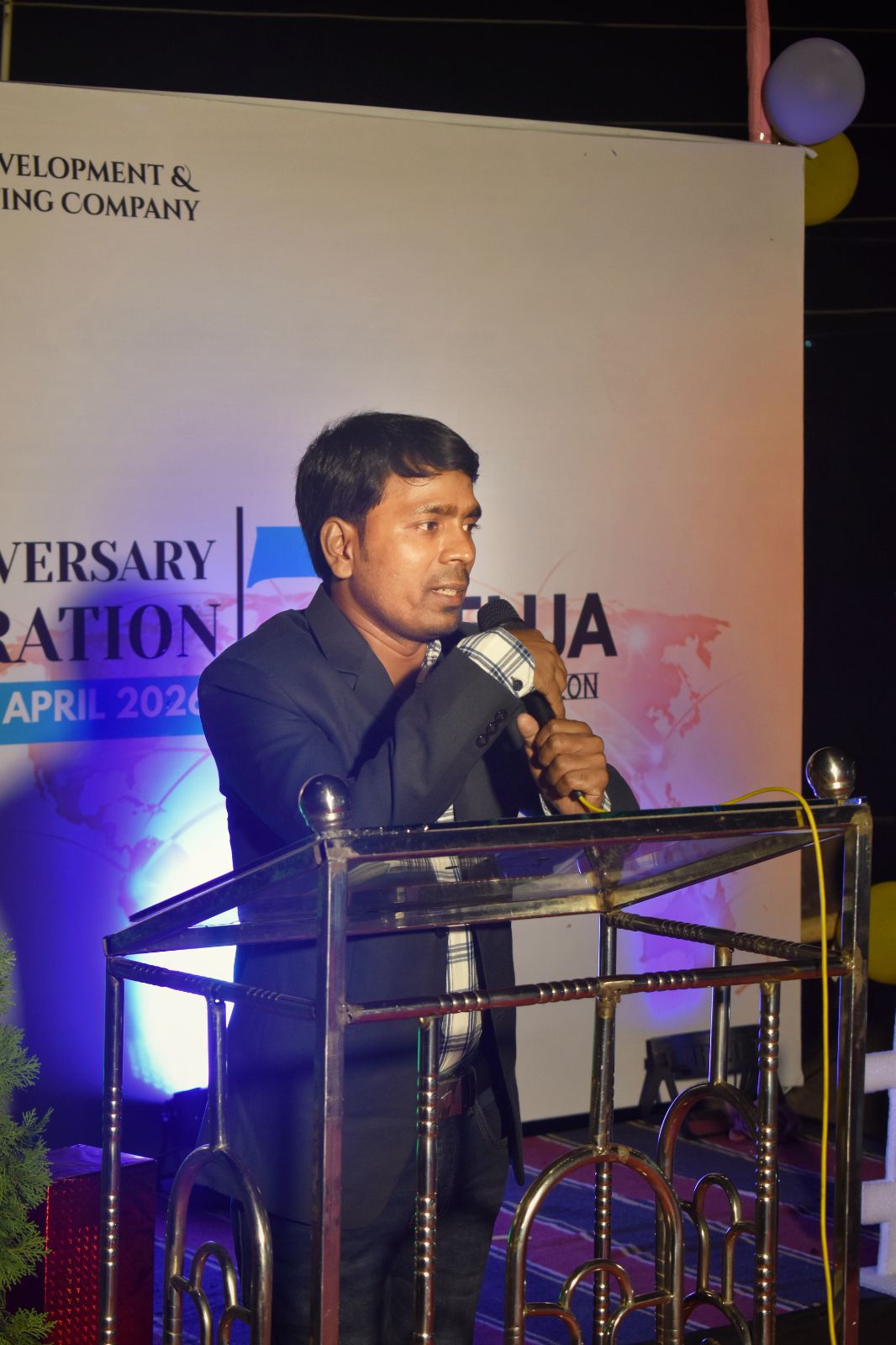 Safikul Islam speaking at a business event