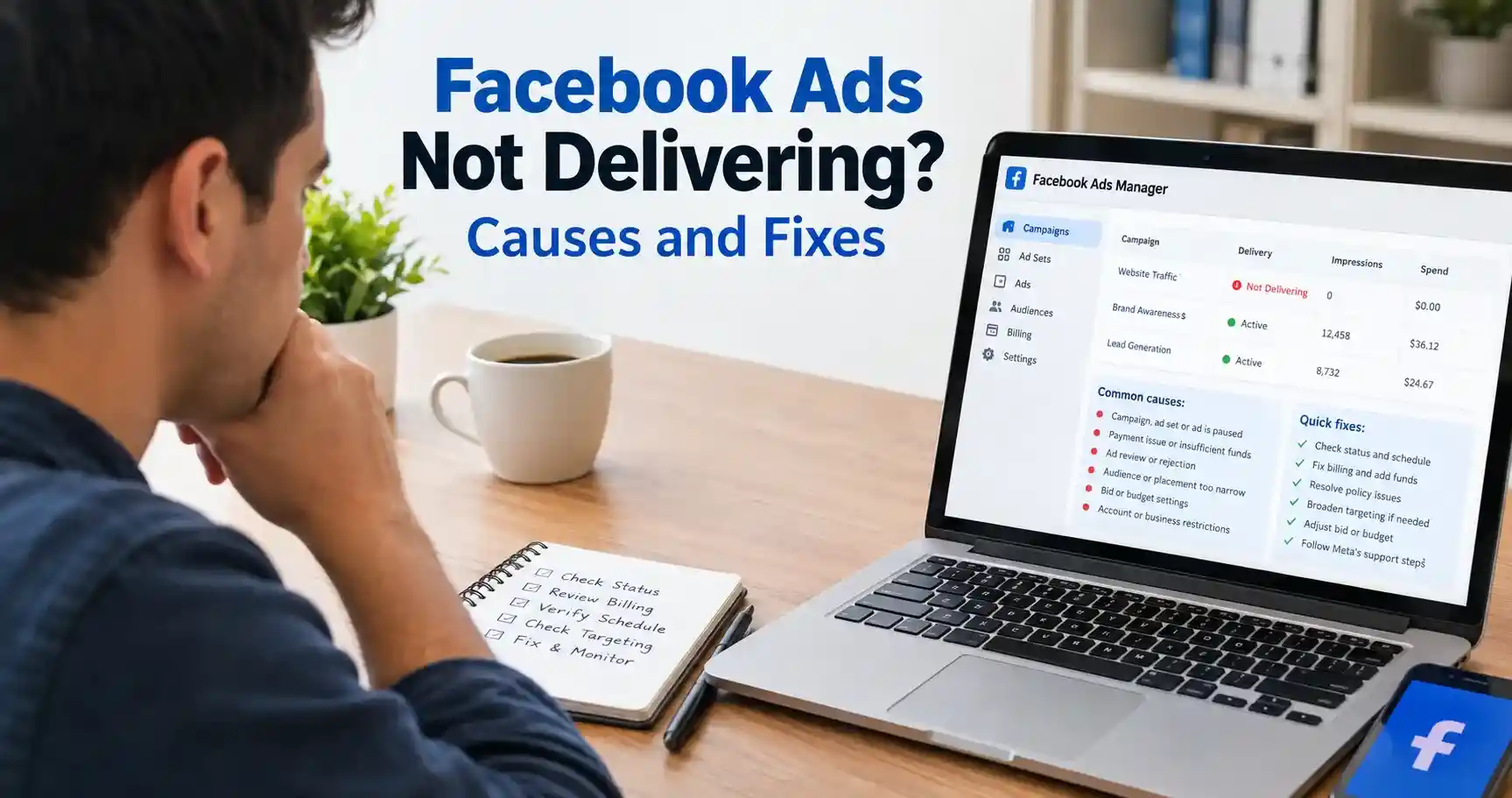 Facebook Ads Not Delivering? Causes and Fixes